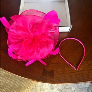 Vibrant Pink Fascinator with Headband and hair clip
